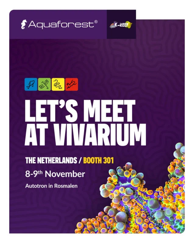 Hello, Reefers! 💜
We're excited to announce that we'll be at @vivariumbeurs 2025!
Make sure to stop by and visit us at our and @k_reef_aquariumhobby booth, number 301.📅 November 8-9, 2025Can't wait to hang out with you! 👋