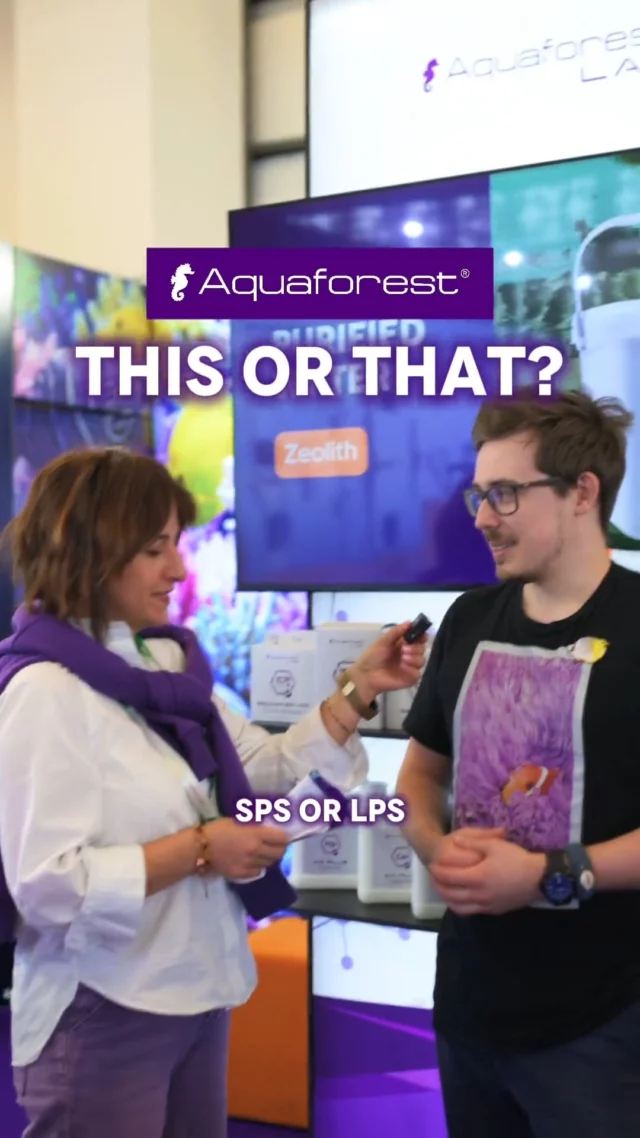 “This or That” with Felix @moonfruit777 💜
Quick choices and great vibes from the Aquaforest booth at @interzoo_2026!

#aquaforest #interzoo #reeftank #reefcommunity #reefaquarium #reefing #aquariumhobby